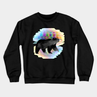 Black Bear in the forest Crewneck Sweatshirt